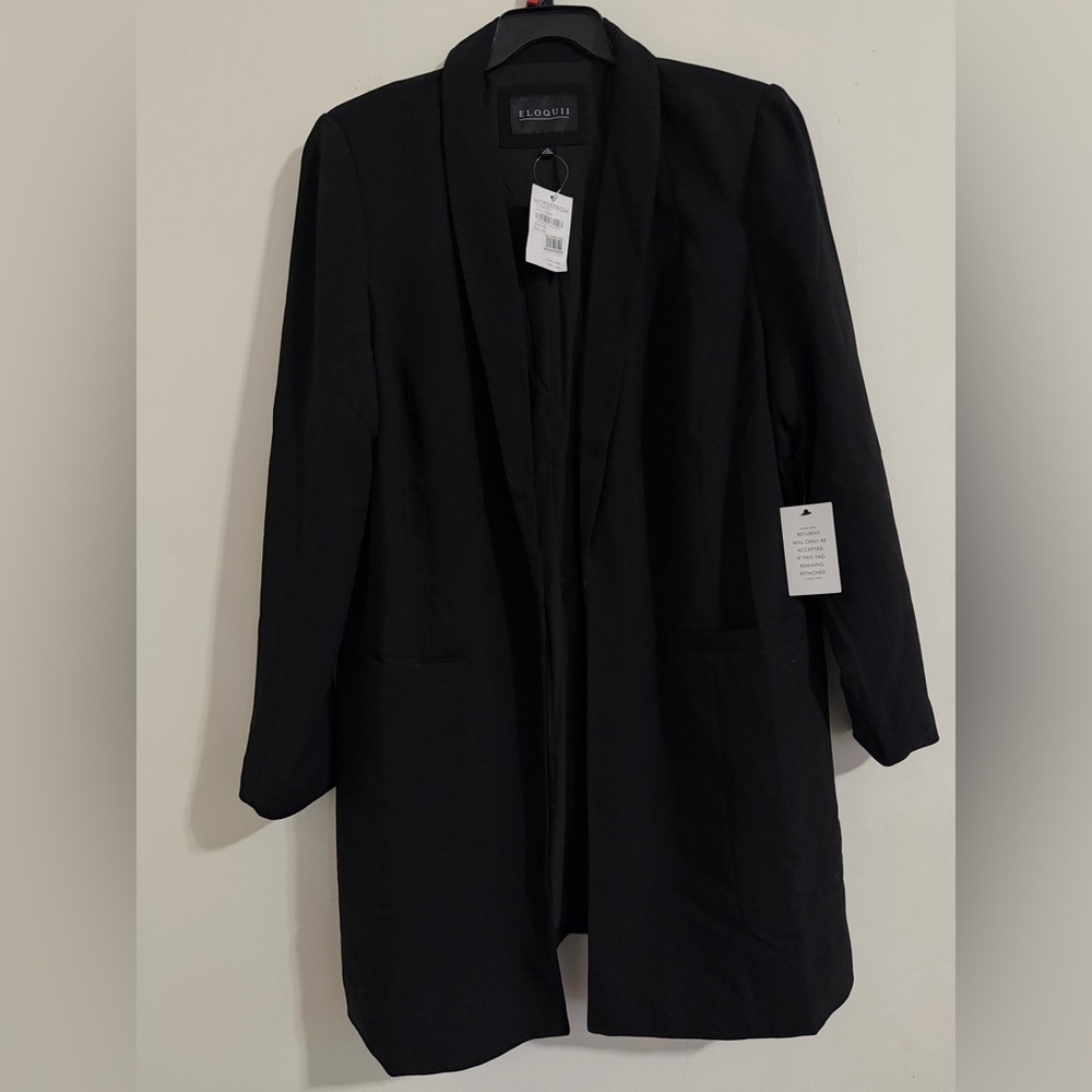 Eloquii Classic Black Longline Blazer